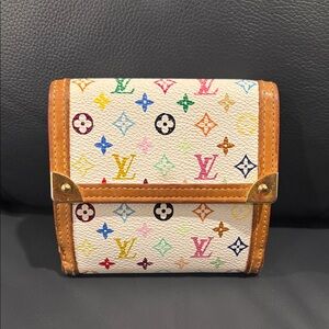 Louis Vuitton Multicolor Monogram Wallet with Tan Trim